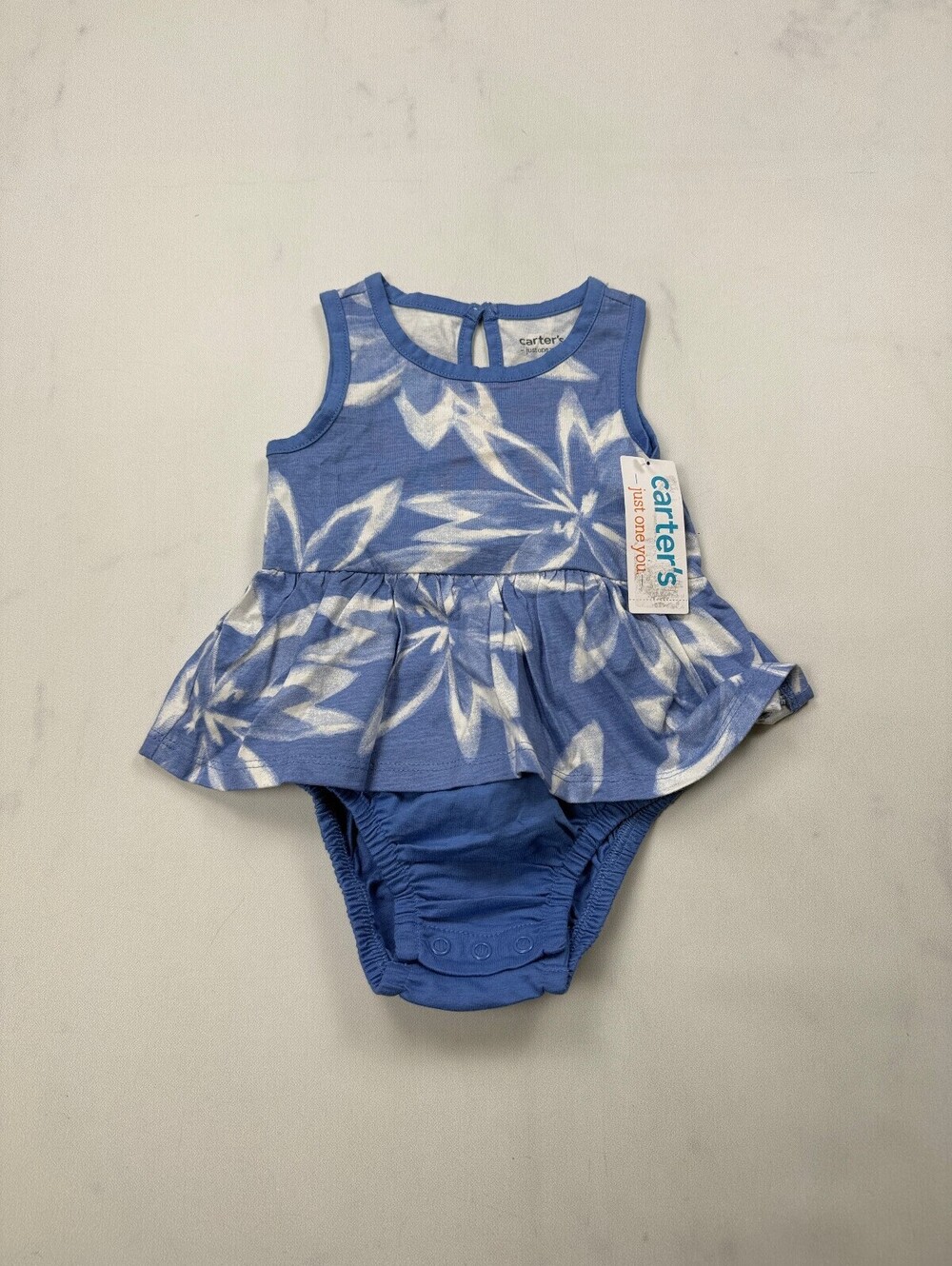 Carter's Printed Baby Bodysuit Blue Modern Classic Printed - Girls 6m